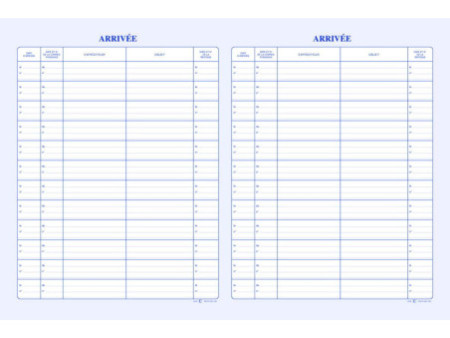 ELVE Registre 'Courrier arrivée', 150 pages, 320 x 250 mm
