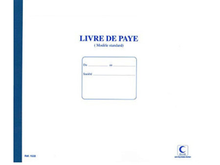 ELVE Cahier piqué 'Livre de Paye', 270 x 315 mm, 40 pages
