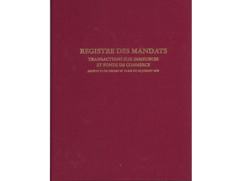 ELVE Registre 'Mandat Transaction Immobilière', 200 pages