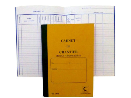 ELVE Carnet de chantier, relevé hebdomadaire, 190 x 130 mm