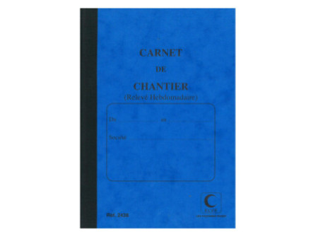 ELVE Carnet de chantier, relevé hebdomadaire, 190 x 130 mm
