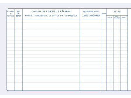 ELVE Registre de police 'Réparations', 200 pages, 210 x 300