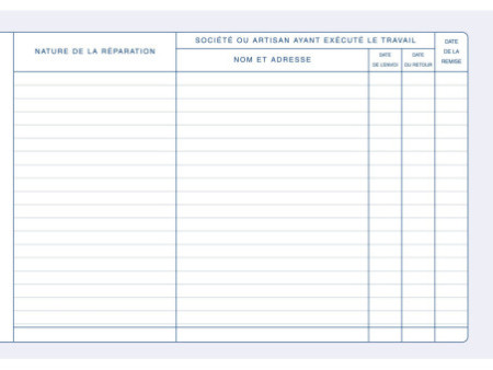 ELVE Registre de police 'Réparations', 200 pages, 210 x 300