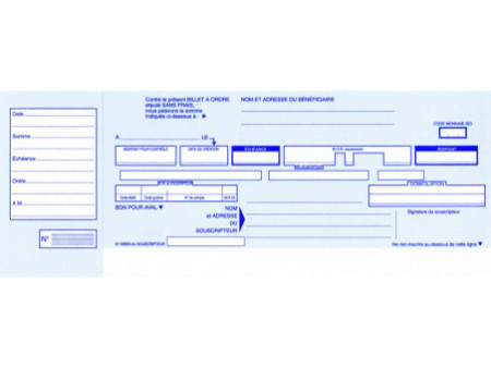 ELVE Carnet à souche 'Billets à ordre', 102 x 270 mm