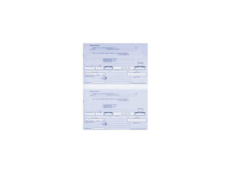 ELVE Ramette de traites normalisées, 2 par feuille