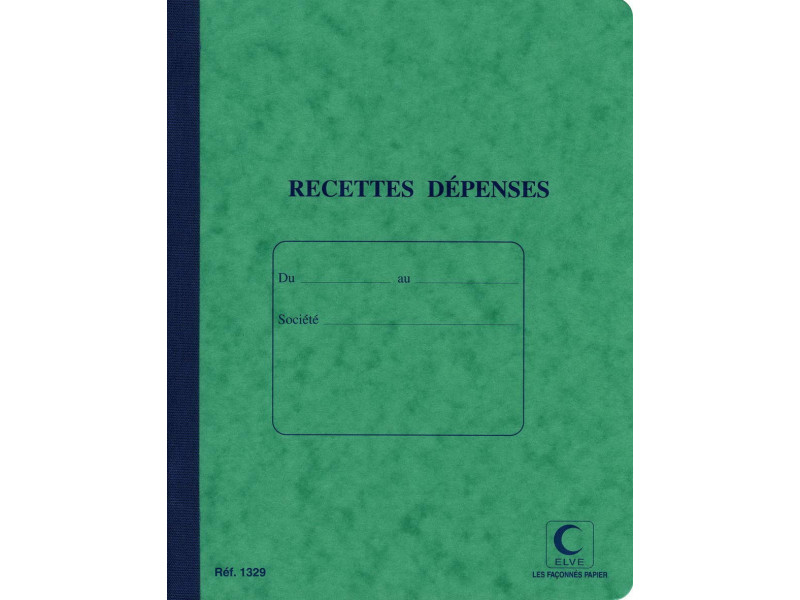 ELVE Cahier piqué 'Recettes - Dépenses', 220 x 170 mm