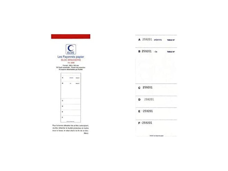 ELVE Bloc brasserie tripli, 50 feuilles autocopiantes