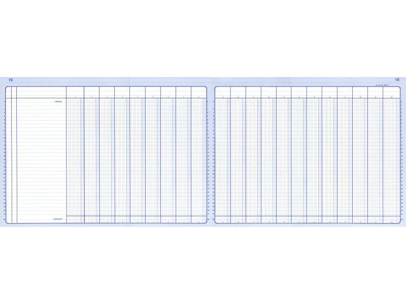 ELVE Piqûre comptable à colonnes, 240 x 320 mm, 80 pages