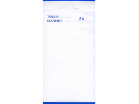 ELVE Bloc Maître d'Hôtel, 85 x 165 mm, 50 feuillets tripli