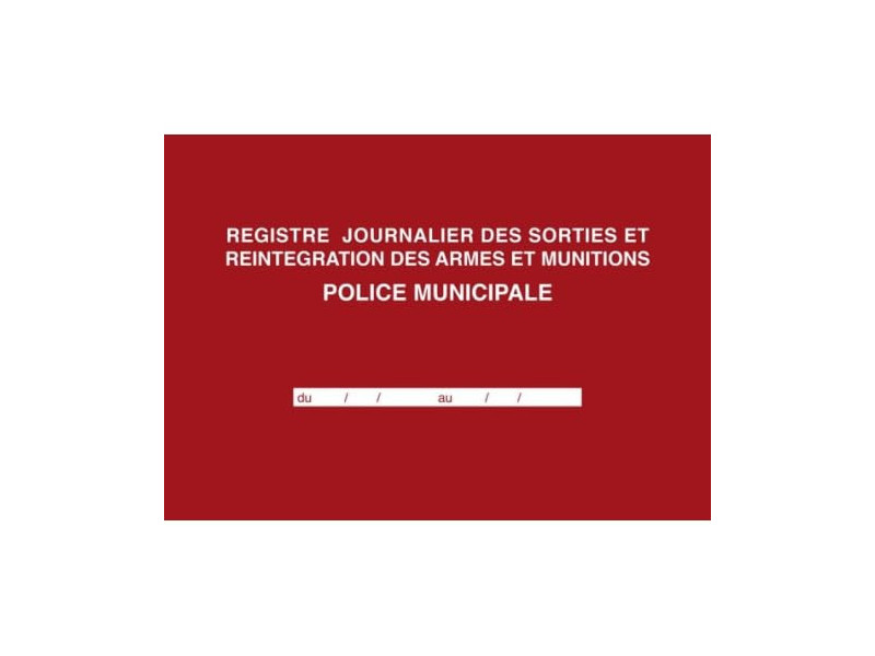 ELVE Registre 'Armes et munitions', 210 x 297 mm, 96 pages