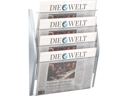 helit Porte-brochures mural 'the arc', A3 paysage, argent