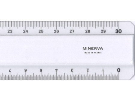 MINERVA Règle plate 2 biseaux, 200 mm