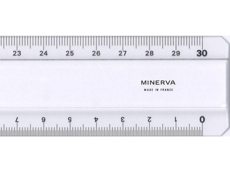 MINERVA Règle plate 2 biseaux, 300 mm