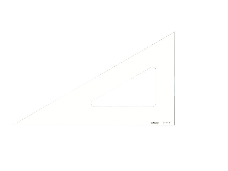 MINERVA Equerre en plexi usiné, hypoténuse: 577 mm