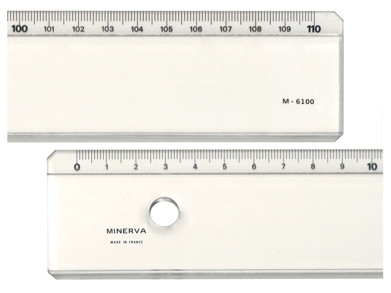 MINERVA Règle plate biseau anti-tache, 1.100 mm
