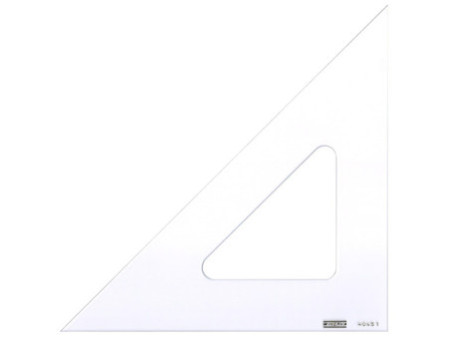 MINERVA Equerre en plexi usiné, hypoténuse: 424 mm