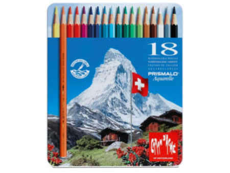 CARAN D'ACHE Crayon de couleur PRISMALO Aquarelle, 18 pièces