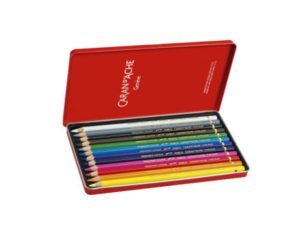 CARAN D'ACHE Crayons de couleur PABLO, étui métal de 12