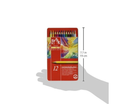 CARAN D'ACHE Crayons de couleur SUPRACOLOR, étui métal de 12