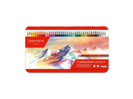 CARAN D'ACHE Crayons de couleur SUPRACOLOR, étui métal de 80