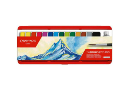 CARAN D'ACHE Gouache GOUACHE STUDIO, en tablettes, étui