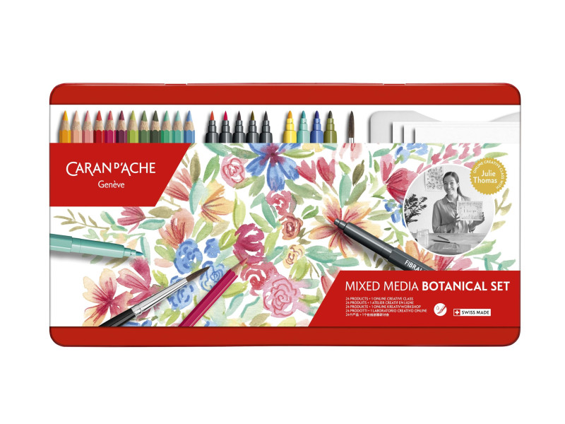 CARAN D'ACHE Set de dessin 'SET BOTANIQUE', 24 pièces
