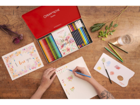 CARAN D'ACHE Set de dessin 'SET BOTANIQUE', 24 pièces