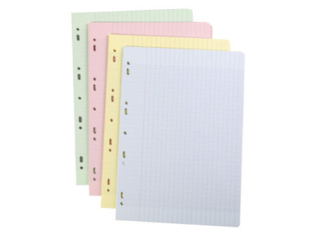 Clairefontaine Feuillets mobiles perforés couleur, A4, séyès