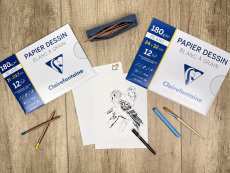 Clairefontaine Papier dessin 'Blanc à Grain', 210 x 297 mm