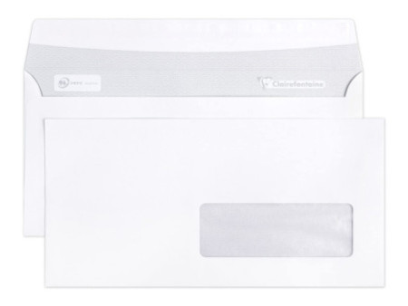 Clairefontaine Enveloppes Adhéclair, DL, blanc, avec fenêtre