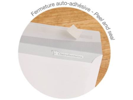 Clairefontaine Enveloppes Adhéclair, DL, blanc, avec fenêtre