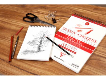 Clairefontaine Bloc papier dessin Croquis, A5, 160 g/m2