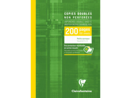 Clairefontaine Copies doubles non perforées, A4, 200 pages