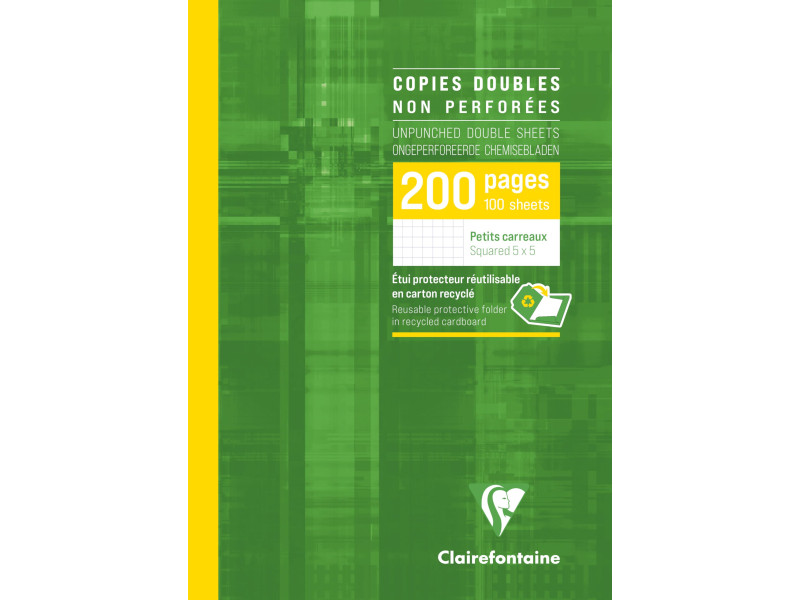 Clairefontaine Copies doubles non perforées, A4, 200 pages