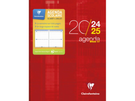 Clairefontaine Agenda scolaire WHEN 17, 2025/2026
