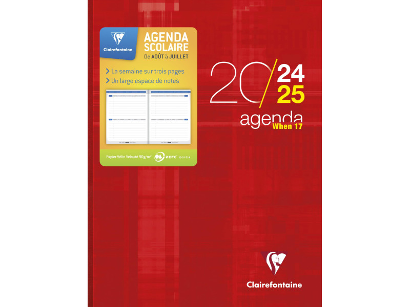 Clairefontaine Agenda scolaire WHEN 17, 2025/2026