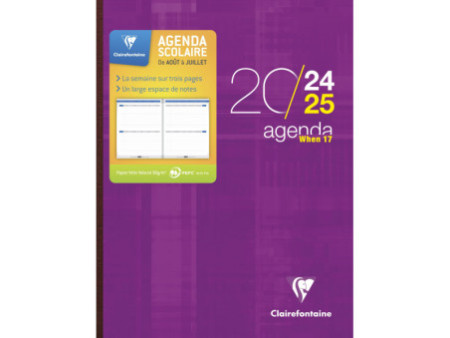 Clairefontaine Agenda scolaire WHEN 17, 2025/2026