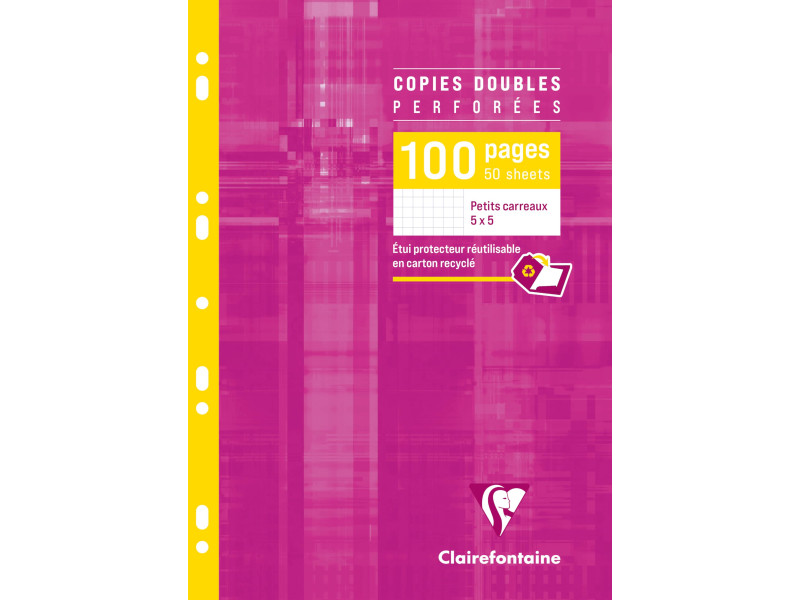 Clairefontaine Copies doubles perforées, A4, quadrillé 5/5