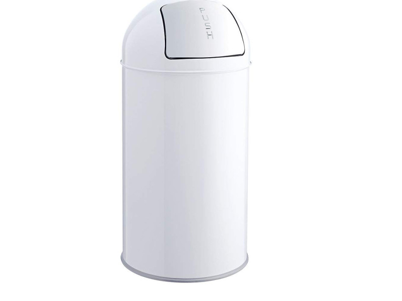 helit Poubelle en métal 'the dome', 50 litres, blanc