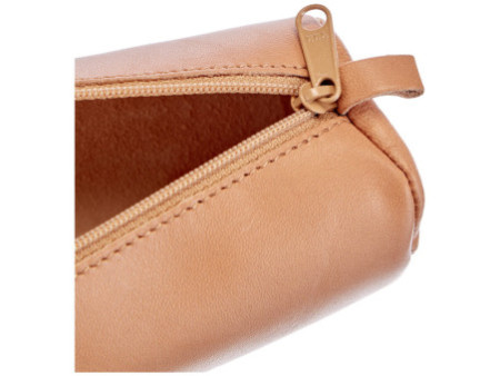 Clairefontaine Trousse ronde, cuir naturel