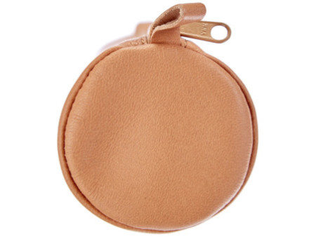Clairefontaine Trousse ronde, cuir naturel