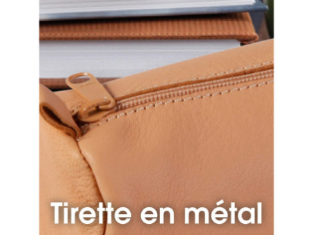 Clairefontaine Trousse plate, cuir naturel