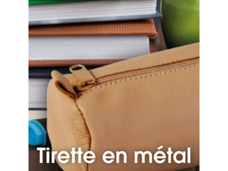 Clairefontaine Trousse petite ronde, cuir naturel