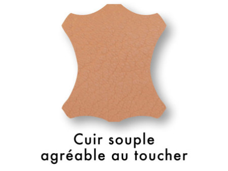 Clairefontaine Trousse petite ronde, cuir naturel