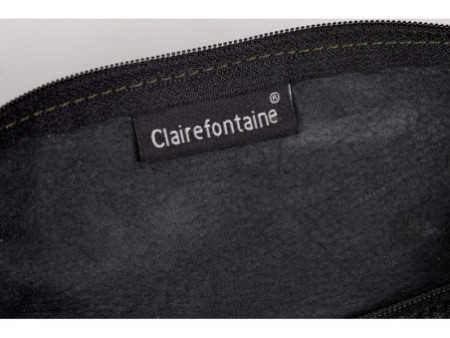 Clairefontaine Trousse ronde cuir, noir