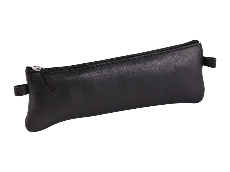 Clairefontaine Trousse plate, cuir noir