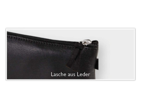 Clairefontaine Trousse plate, cuir noir