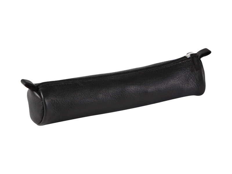 Clairefontaine Trousse petite ronde, cuir, noir