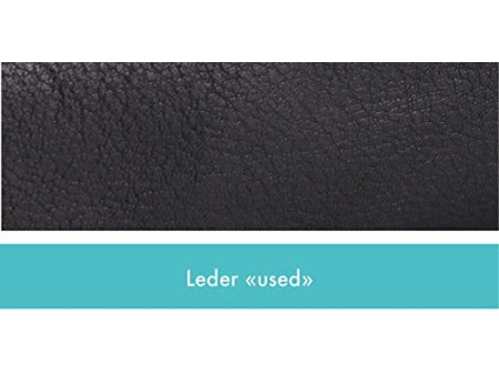 Clairefontaine Trousse petite ronde, cuir noir vieilli