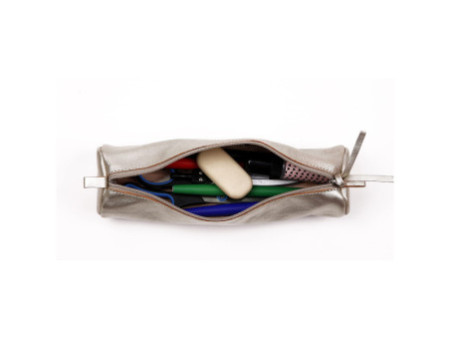 Clairefontaine Trousse CUIRISÉ, cuir, gris